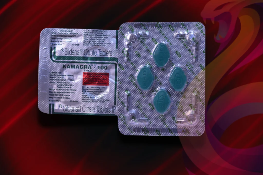 Balenie označené ako Kamagra Gold 100 mg tablety