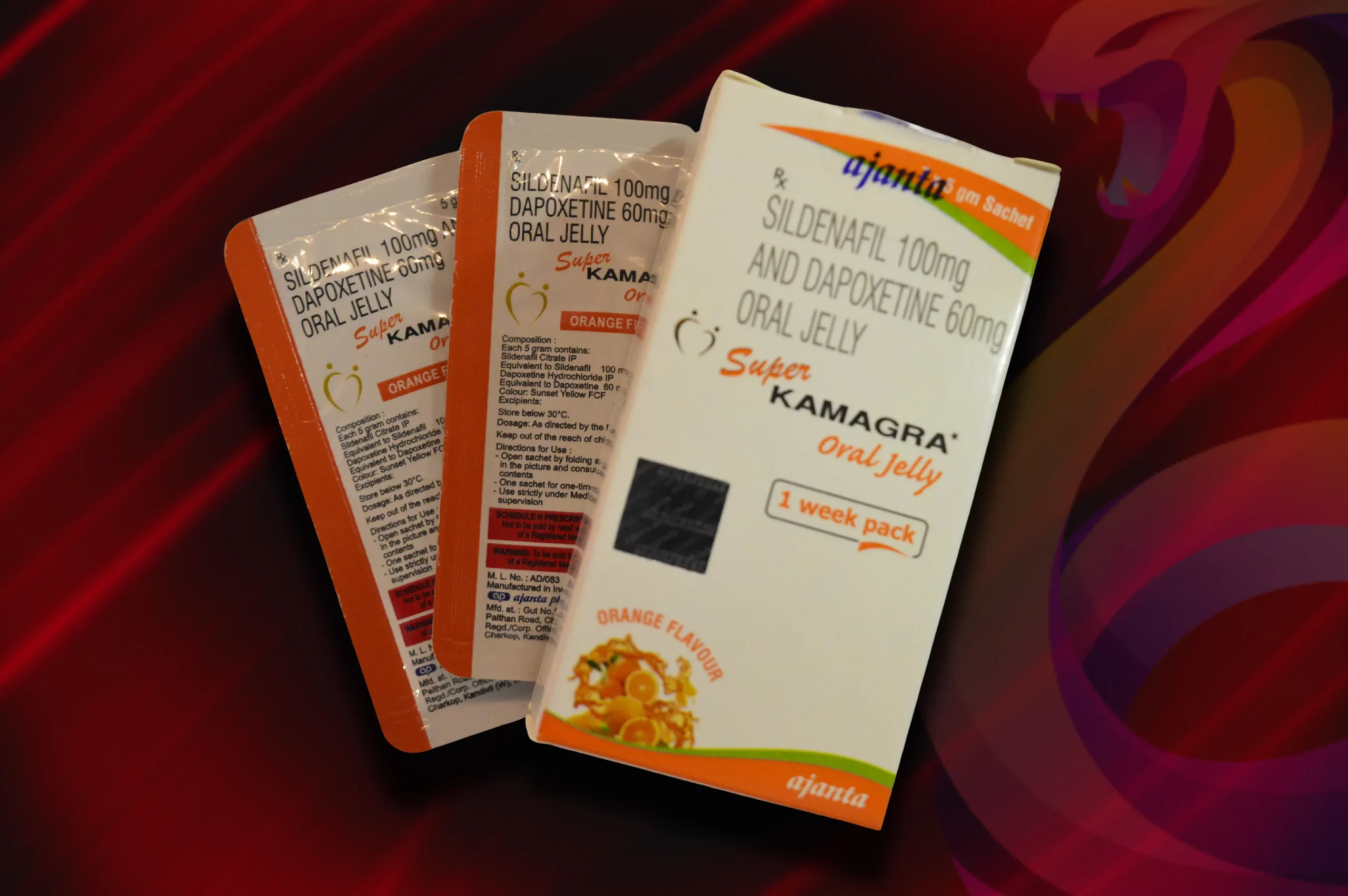 Super Kamagra Oral Jelly detail na balenie vcetne sacku